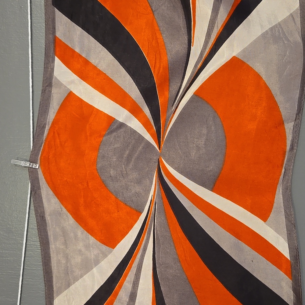 Retro Orange, Gray, White & Black Scarf